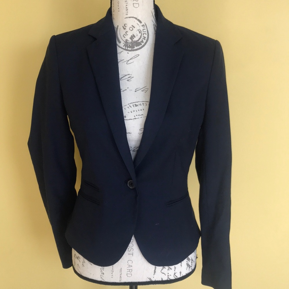 Navy blue blazer.